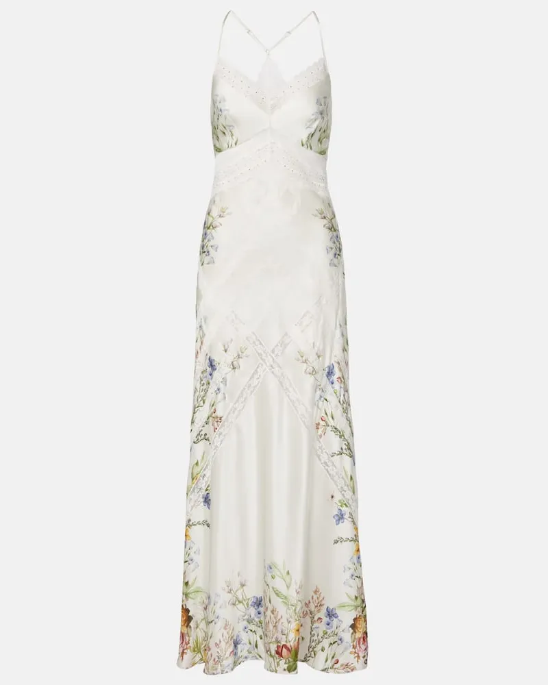 Camilla Slipdress aus Seidensatin Weiß