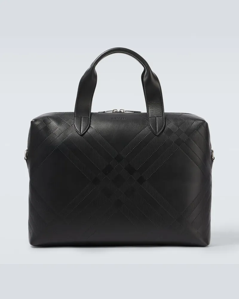 Burberry Aktentasche Burberry Check aus Leder Schwarz