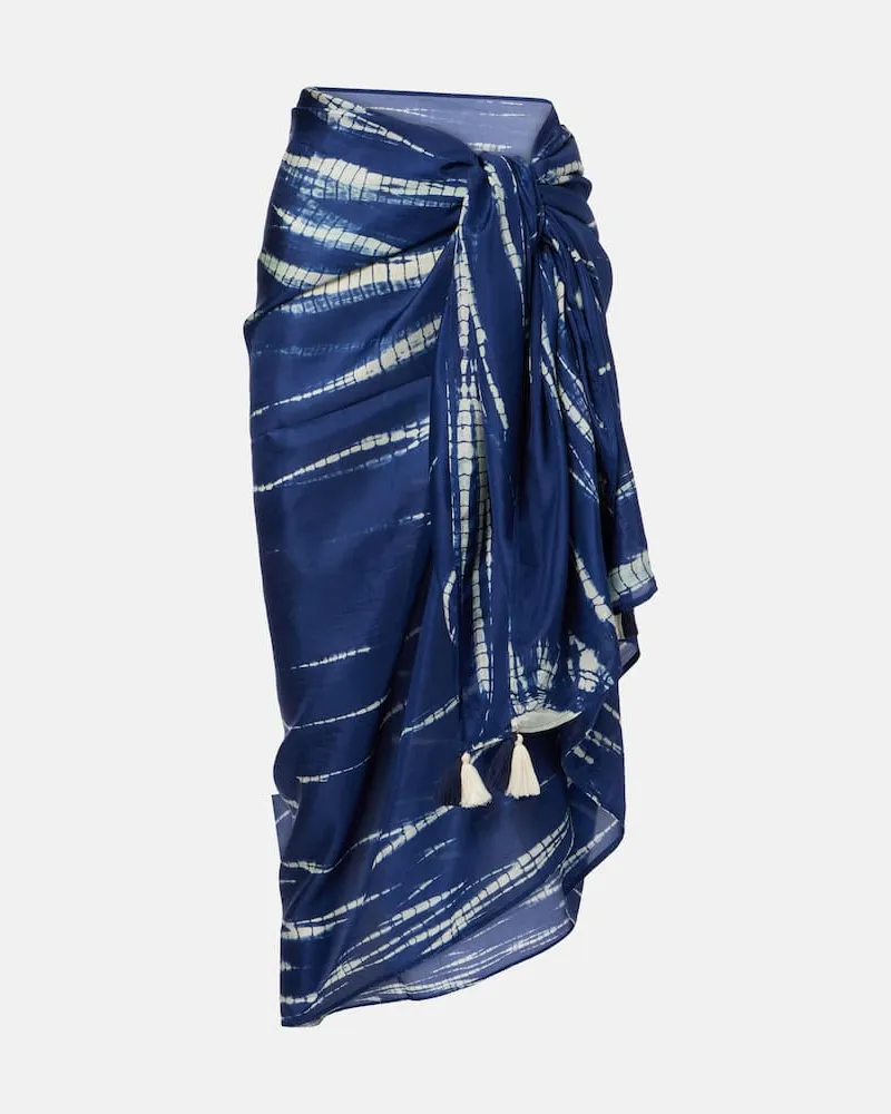 Anna Kosturova Pareo aus Seide Blau