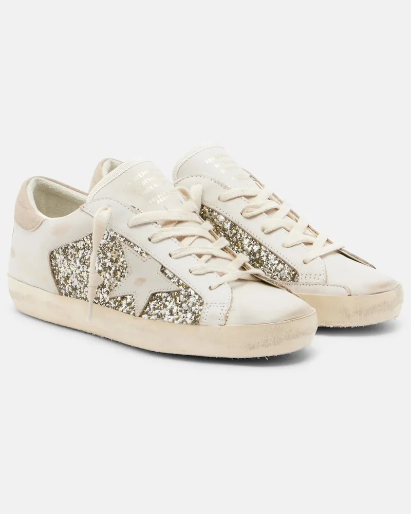 Golden Goose Sneakers Super Star mit Glitter Weiß