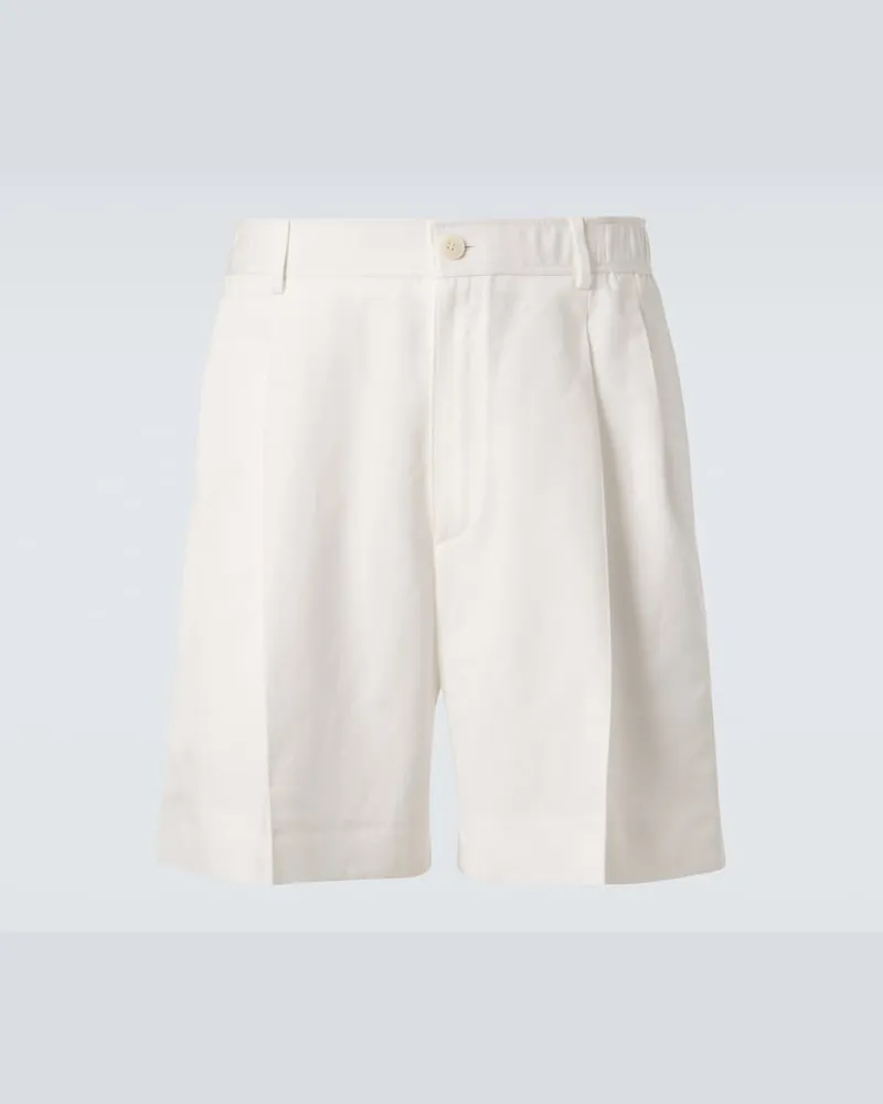 Brioni Shorts aus Leinen und Baumwolle Weiß