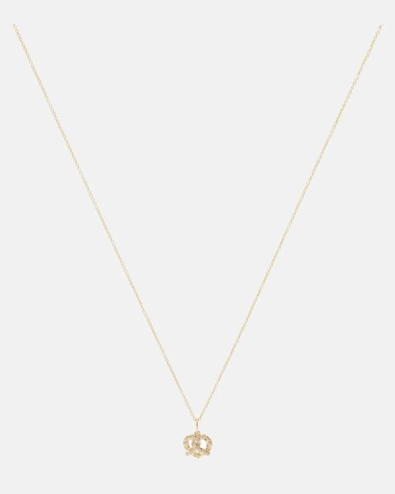 Sydney Evan Halskette Pretzel aus 14kt Gelbgold mit Diamanten Gold
