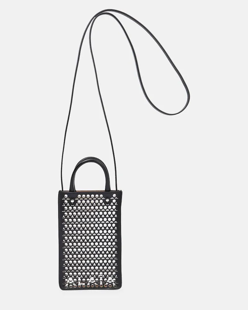 Alaïa Alaïa Smartphone-Etui Garance aus Leder Schwarz