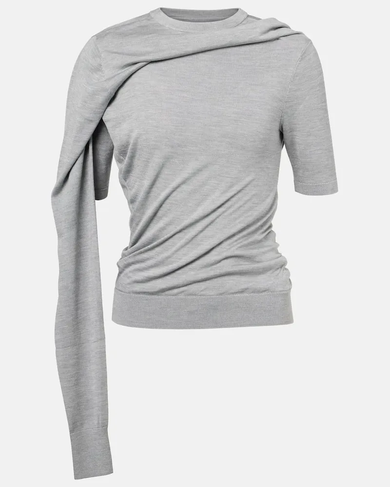 Acne Studios Top aus Seiden-Jersey Grau