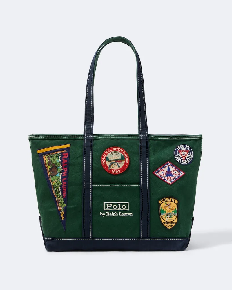Ralph Lauren Tote Bag aus Canvas Grün