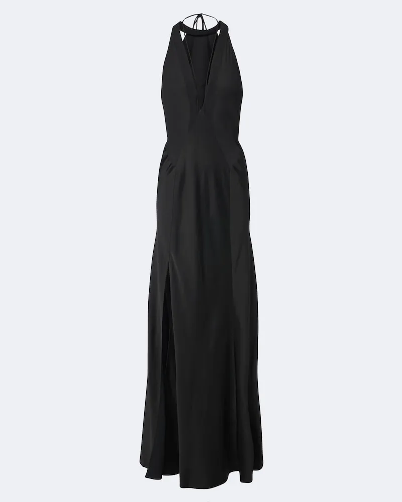 Victoria Beckham Robe aus Crêpe-Satin Schwarz
