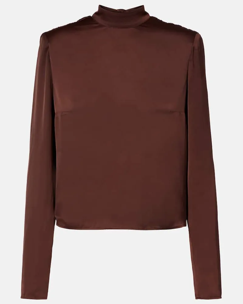 ROTATE Birger Christensen Top Lipika aus Satin Braun