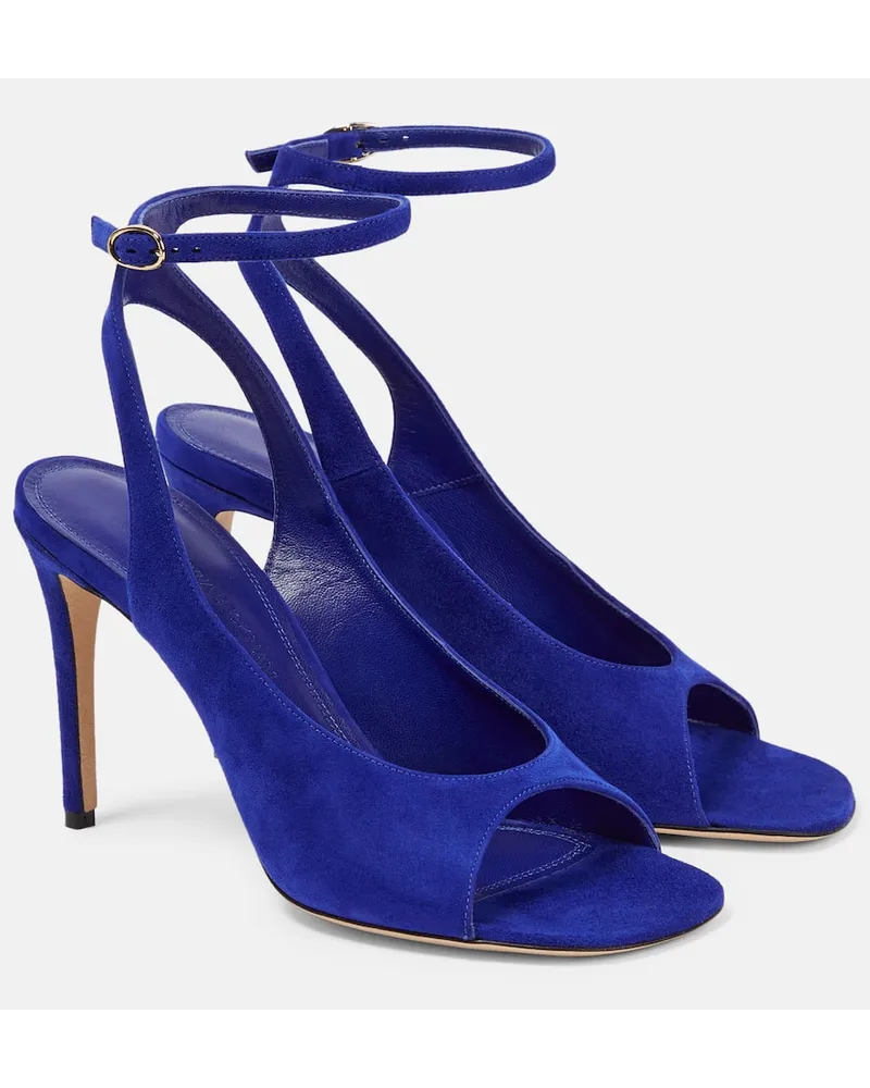 Victoria Beckham Slingback-Sandalen aus Veloursleder Blau