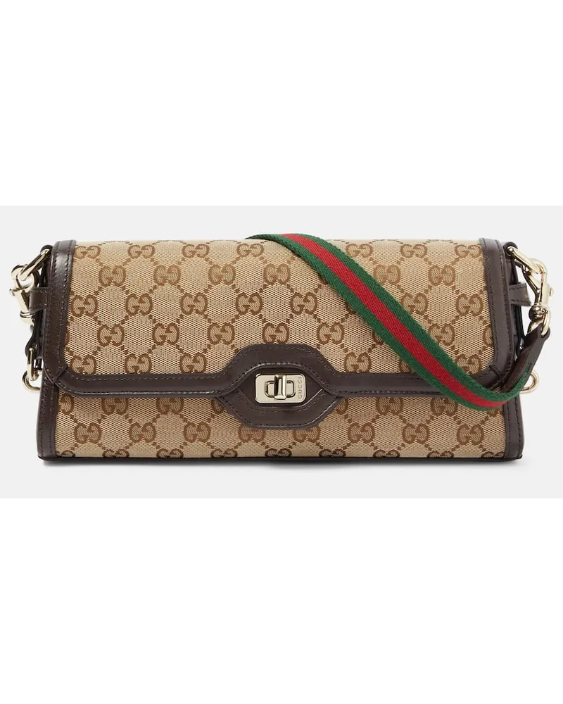 Gucci Schultertasche  Luce Small GG aus Canvas Beige