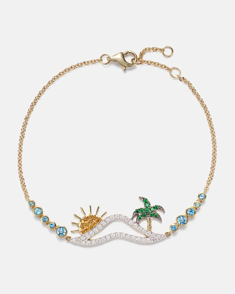 Yvonne Léon Yvonne Léon Armband La Plage aus 9kt Gelbgold (375/1000) mit Edelsteinen Gold