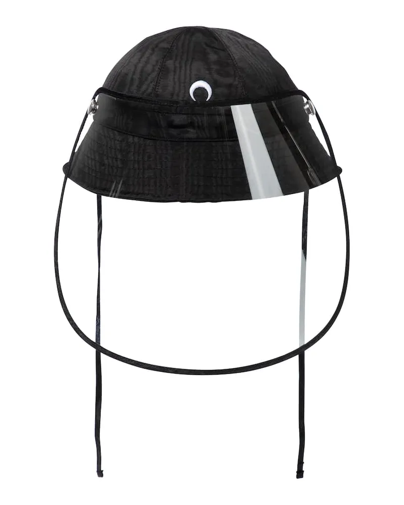 Marine Serre Hut aus Canvas mit Visor Schwarz