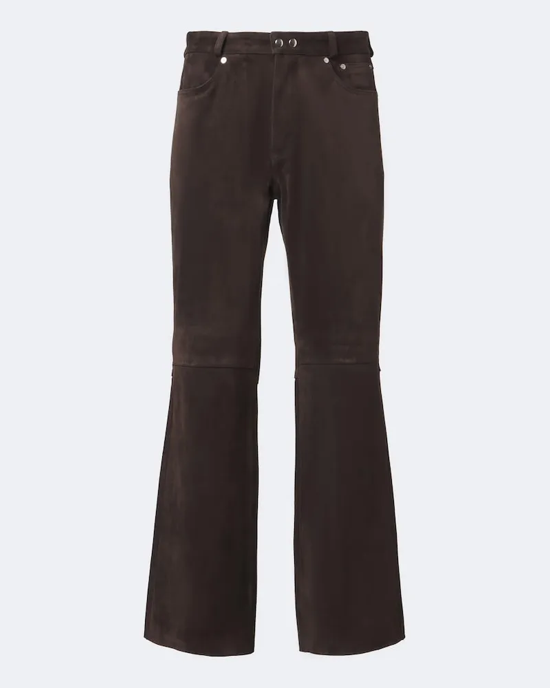 Our Legacy Bootcut-Hose Carlson Cut aus Veloursleder Braun