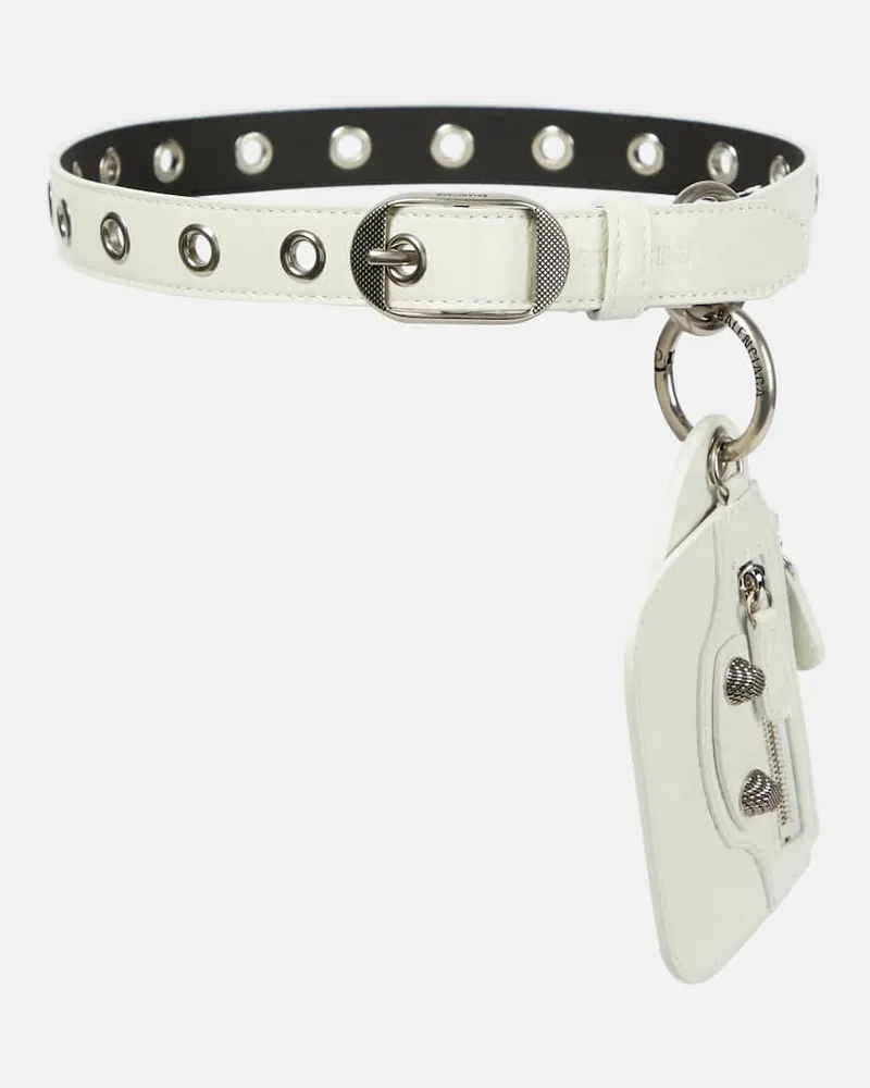Balenciaga Gürtel Le Cagole Charms aus Leder Weiß