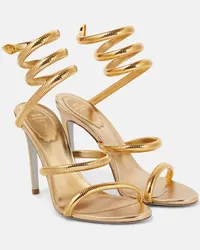 René Caovilla Sandalen Margot aus Metallic-Leder Gold