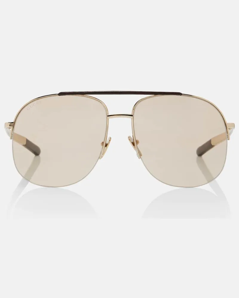 Gucci Aviator-Sonnenbrille Navigator Gold