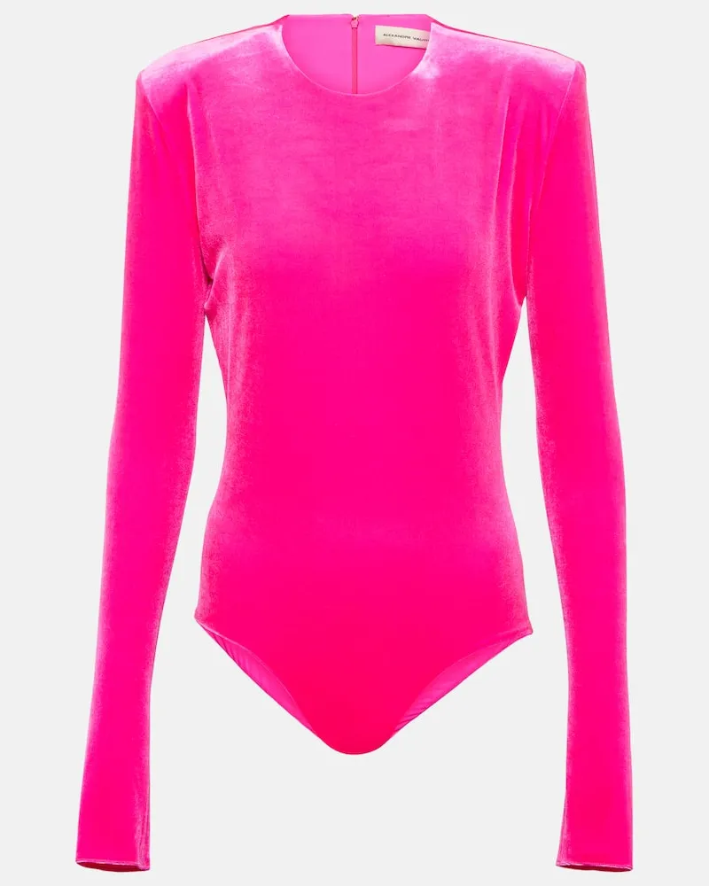 Alexandre Vauthier Body aus Samt Rosa