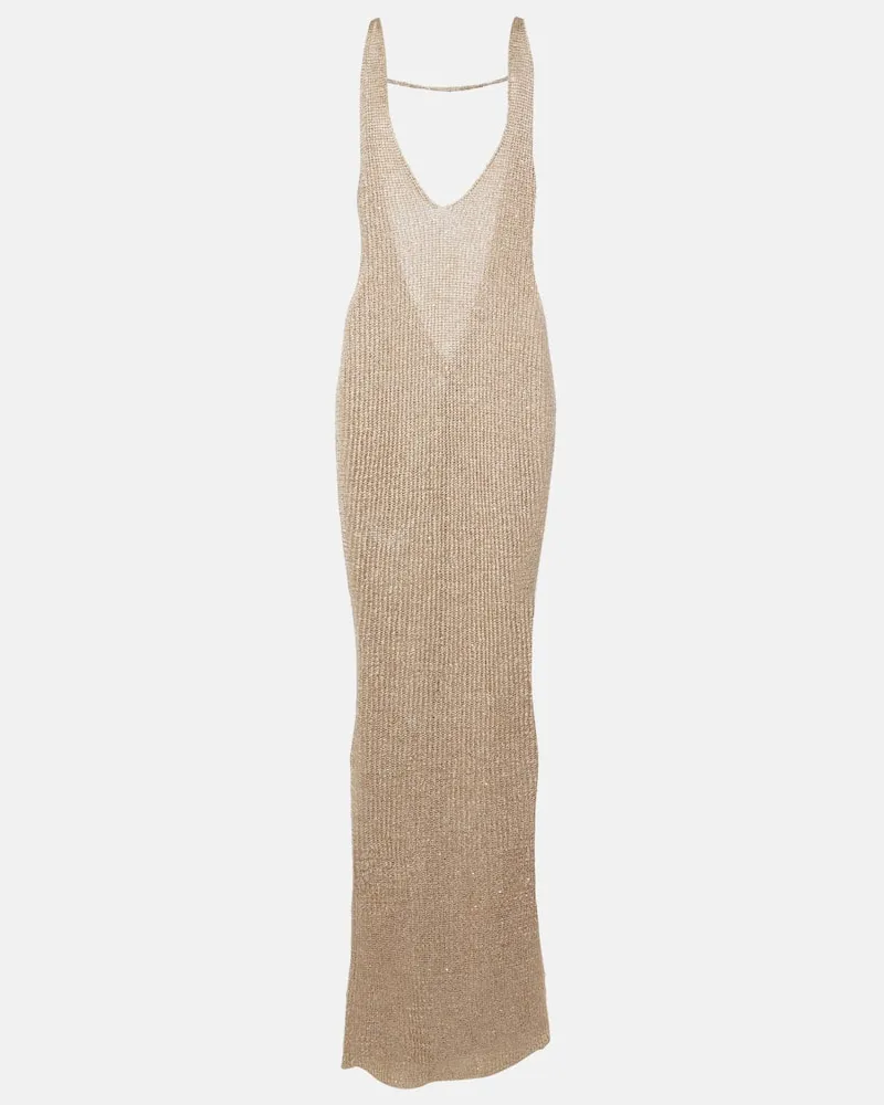BANANHOT Maxikleid Sunny aus Häkelstrick Gold