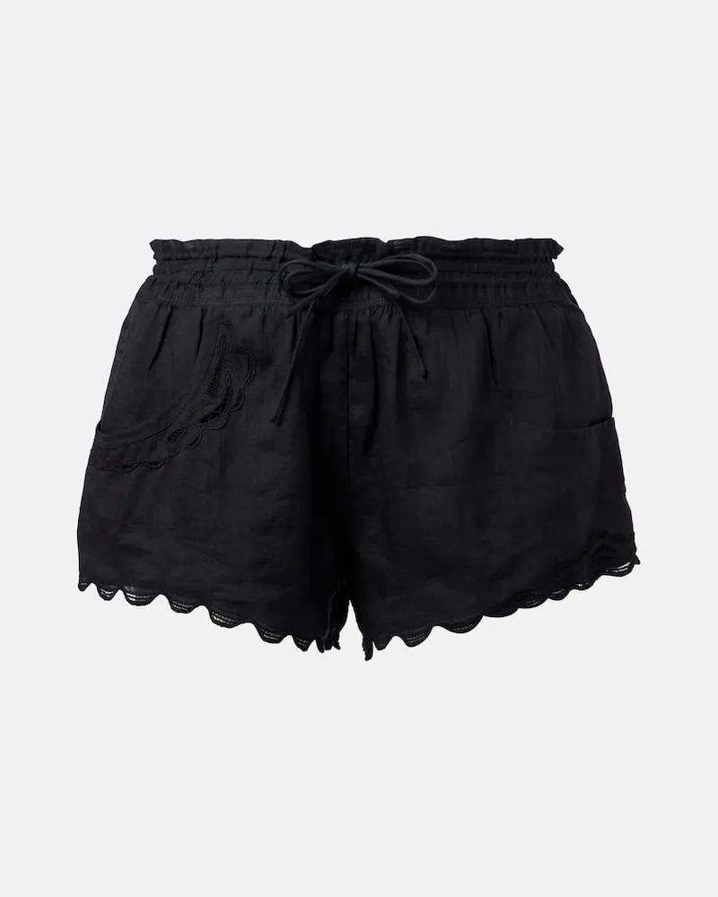 Isabel Marant Shorts Lola aus Ramie Schwarz