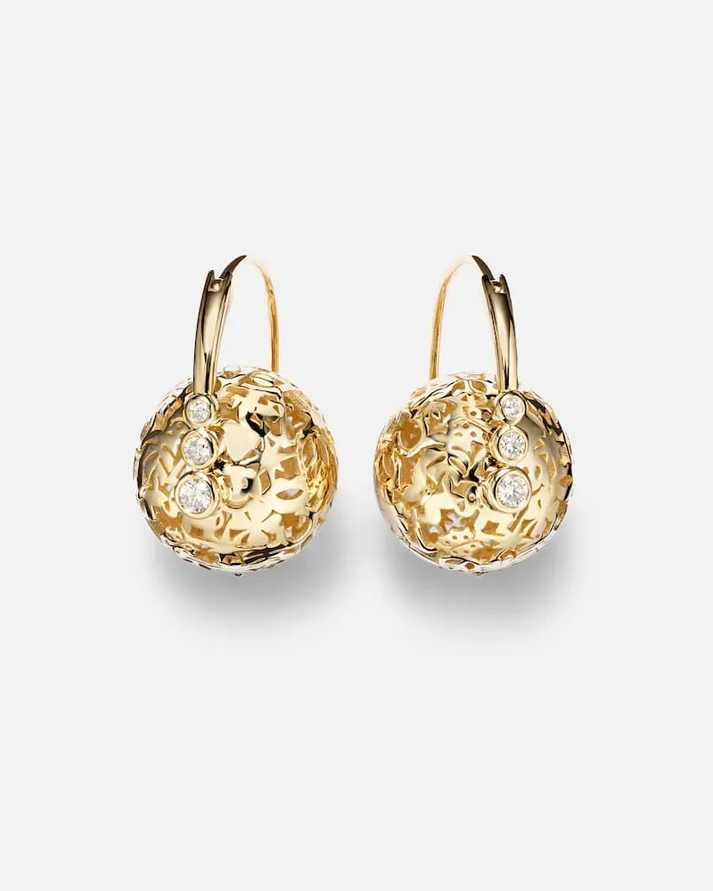 Sydney Evan Ohrringe Icon Wallpaper Bead aus 14kt Gelbgold mit Diamanten Gold