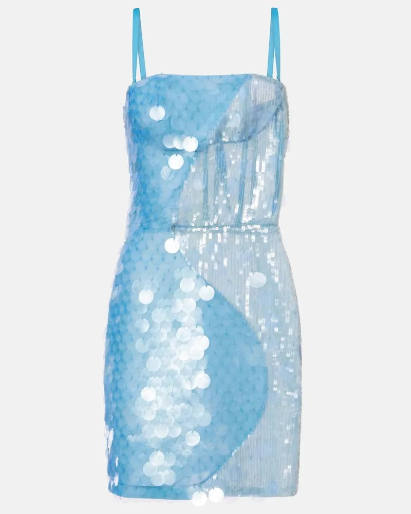 Nensi Dojaka Minikleid mit Pailletten Blau