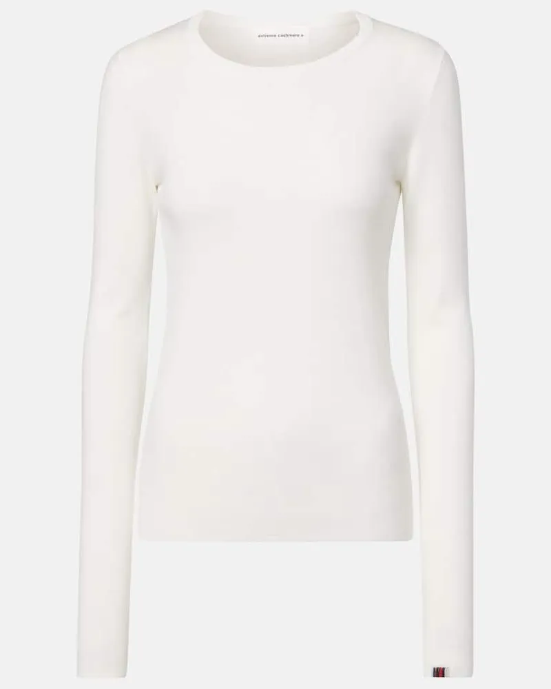 extreme cashmere Top N°392 Eel aus Baumwolle und Kaschmir Weiß