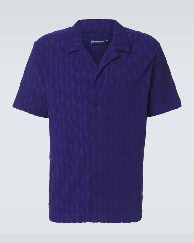 Frescobol Carioca Hemd Roberto aus Frottee Blau