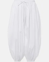 Alaïa Alaia Weite Hose aus Baumwollpopeline Weiss