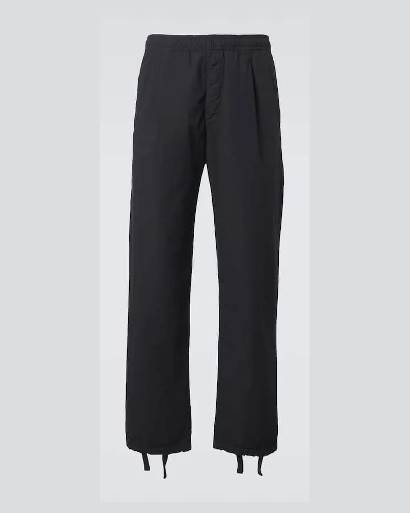 Stone Island Bestickte Jogginghose aus Baumwolle Blau