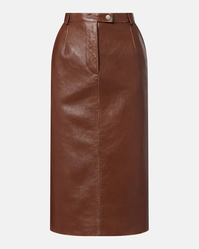 Prada Bleistiftrock aus Leder Braun