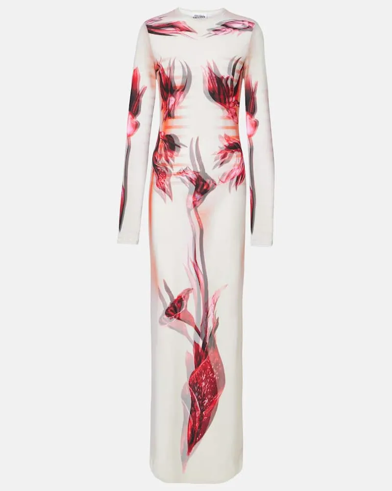 Jean Paul Gaultier Maxikleid Body Morphing Mariniere aus Jersey Weiß