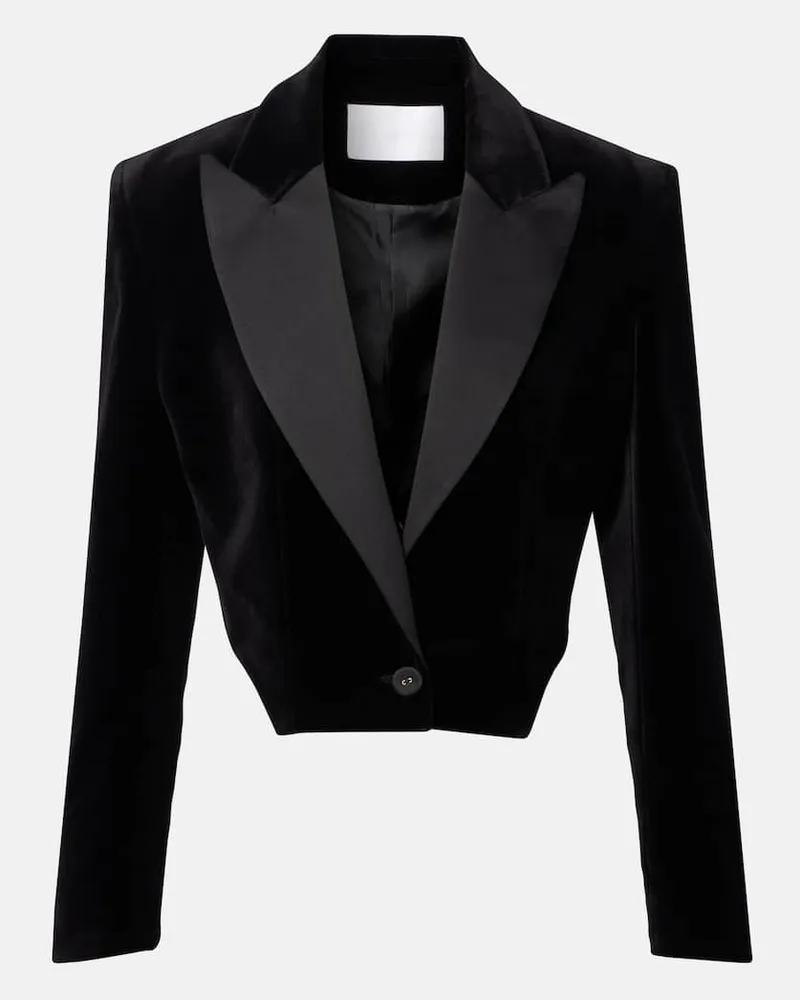 COSTARELLOS Blazer aus Baumwollsamt Schwarz