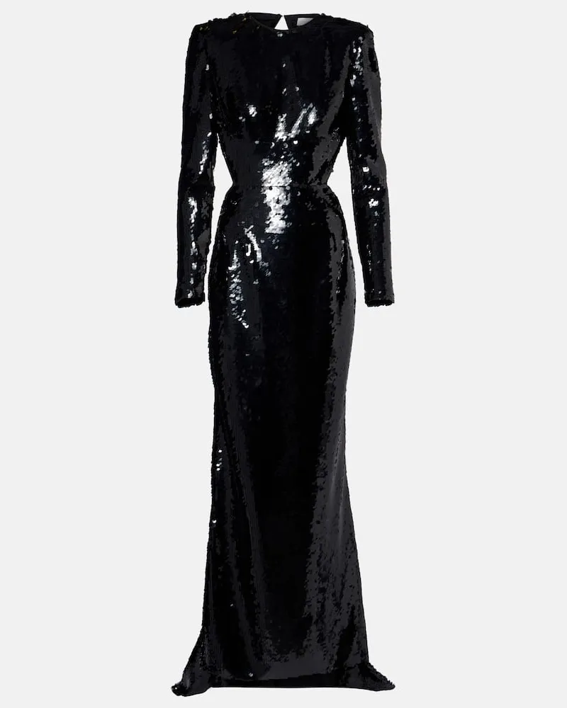 Stella McCartney Robe mit Pailletten Schwarz
