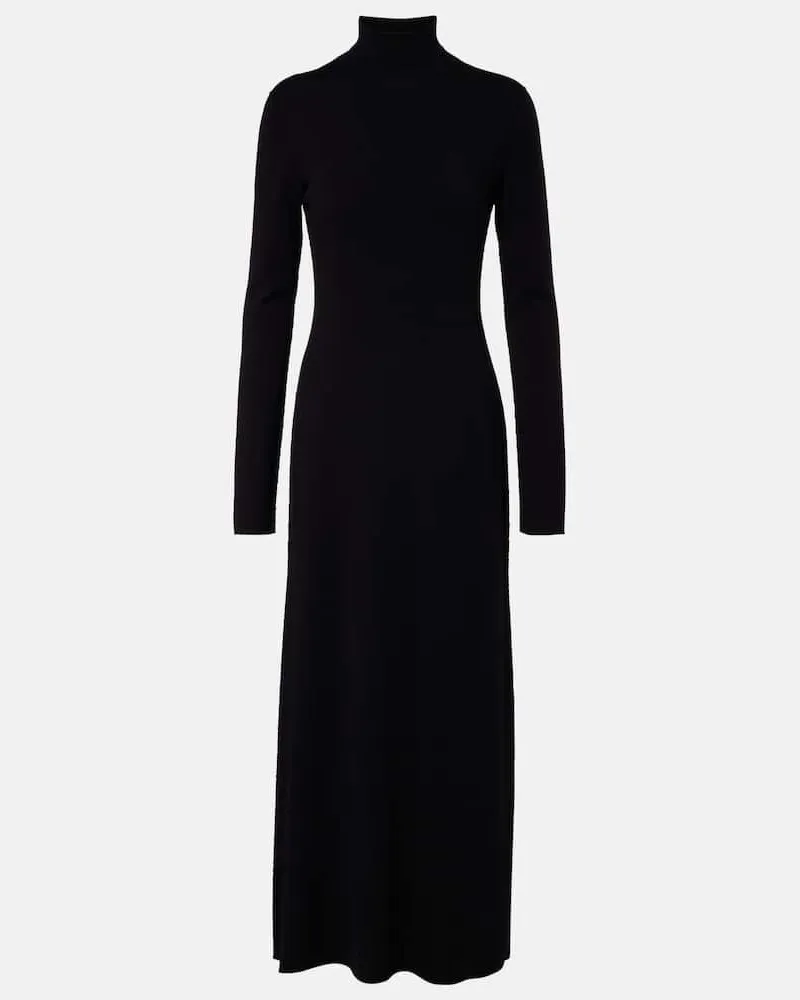 The Row Maxikleid Leoline aus Schurwolle Schwarz