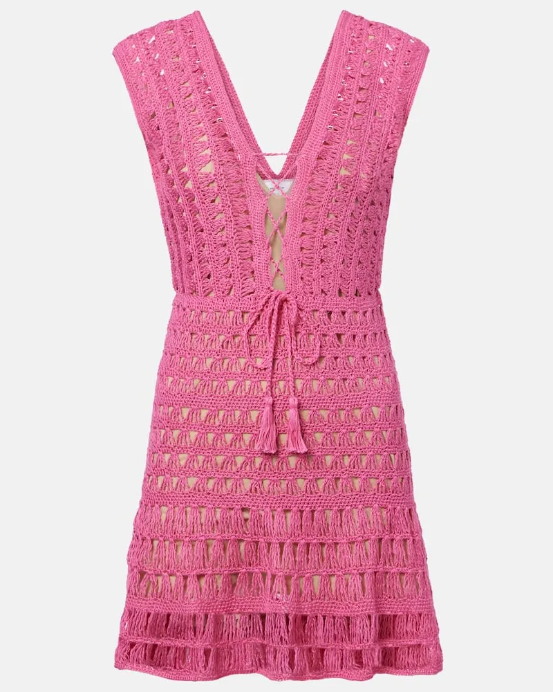 Anna Kosturova Minikleid Jennifer aus Häkelstrick Pink