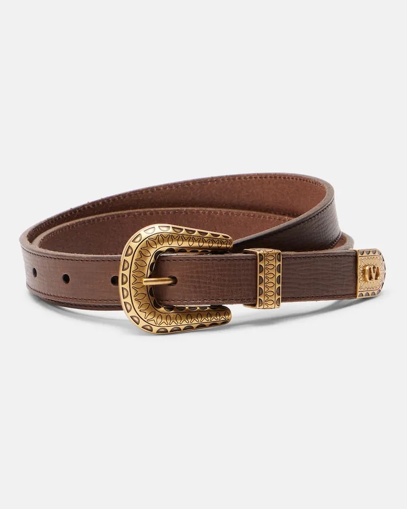 Valentino Garavani Gürtel VLogo Signature aus Leder Braun