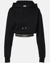 Loewe Cropped-Hoodie aus Baumwoll-Jersey Schwarz