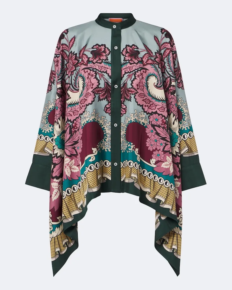 La DoubleJ Bedrucktes Hemd Foulard aus Seiden-Twill Multicolor