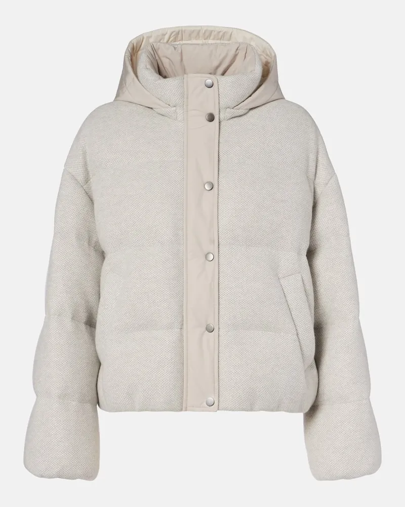 Brunello Cucinelli Daunenjacke aus einem Kaschmirgemisch Grau