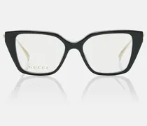 Cat-Eye-Brille Interlocking G mit Zierperlen