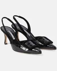 Manolo Blahnik Slingback-Pumps Maysli aus Leder Schwarz