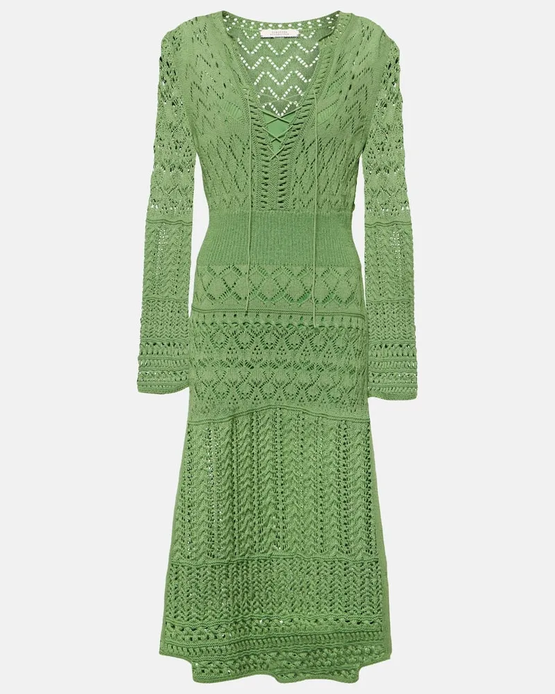 Dorothee Schumacher Midikleid Seductive Lace aus Pointelle-Strick Grün