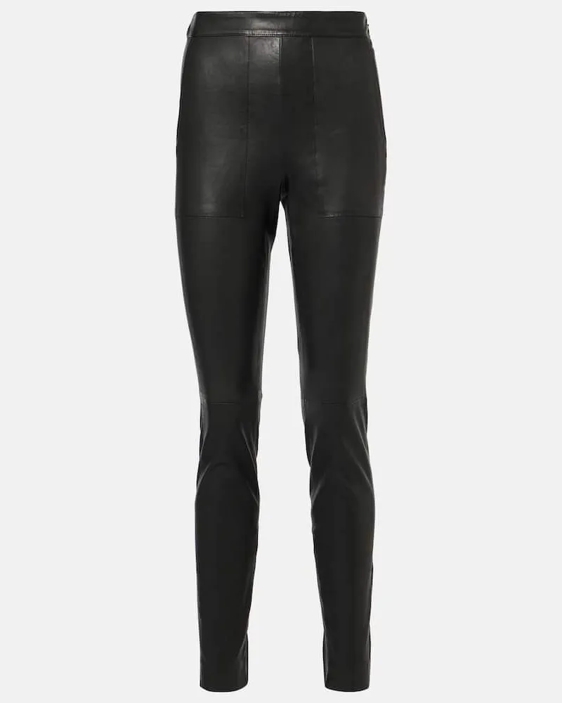 Ralph Lauren Leggings Sandy aus Leder Schwarz