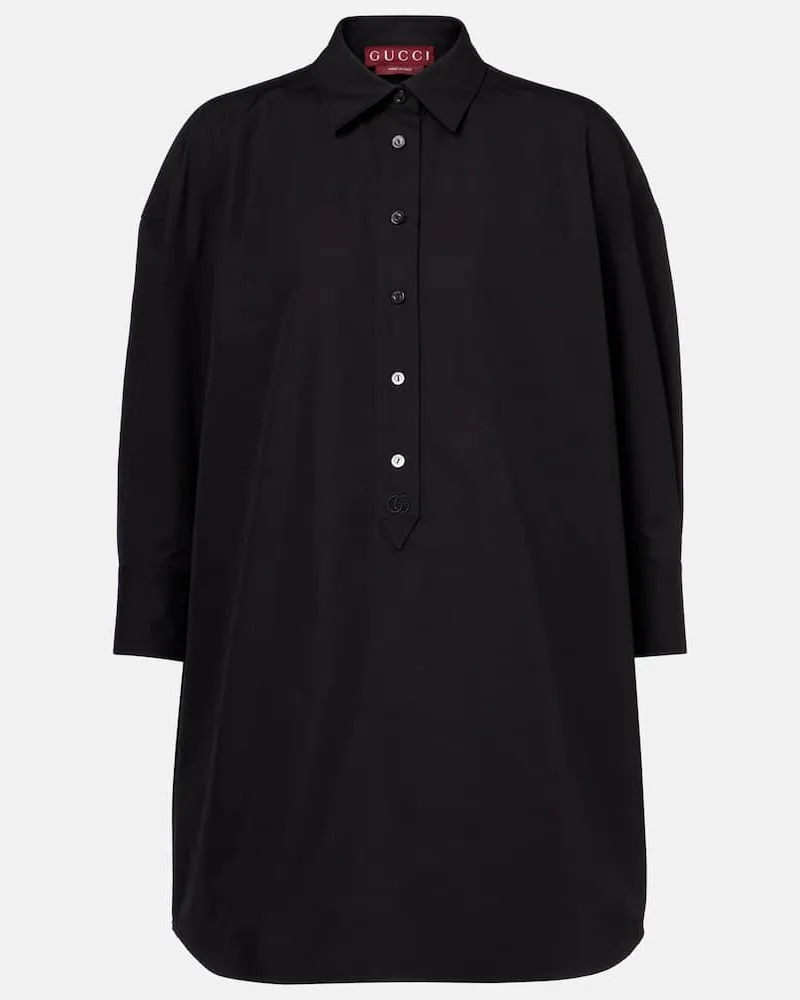 Gucci Hemd aus Baumwollpopeline Schwarz