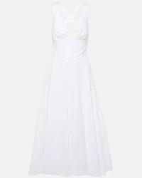 Alaïa Alaia Midikleid aus Baumwollpopeline Weiss