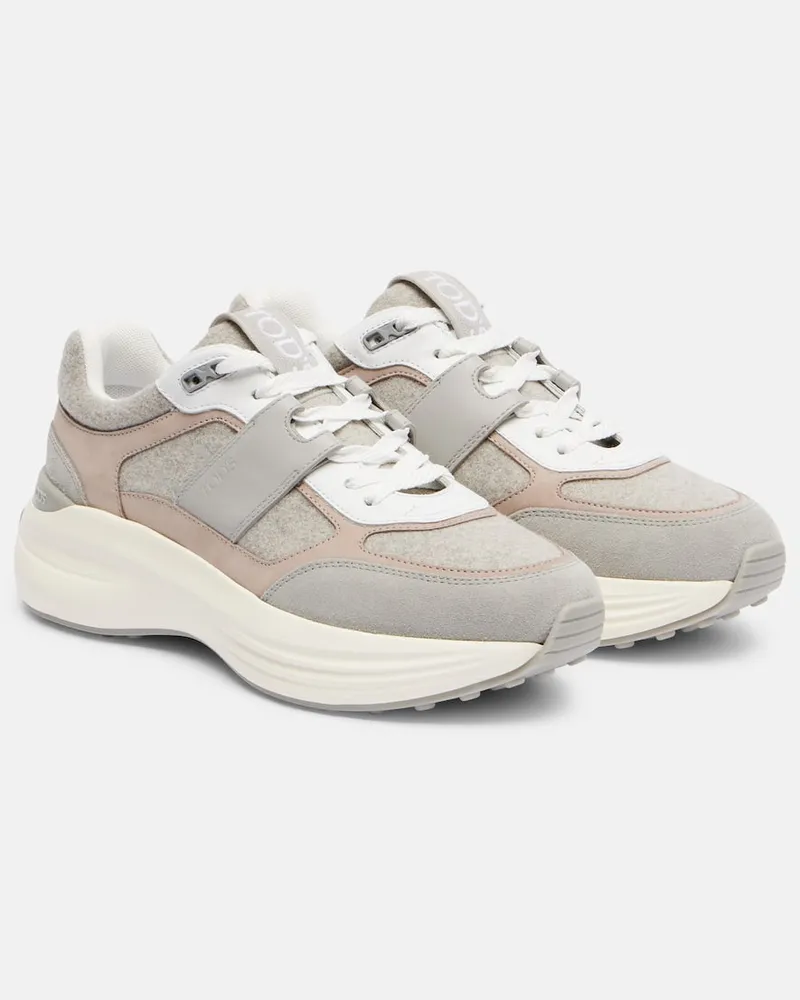 TOD'S Sneakers mit Veloursleder Grau