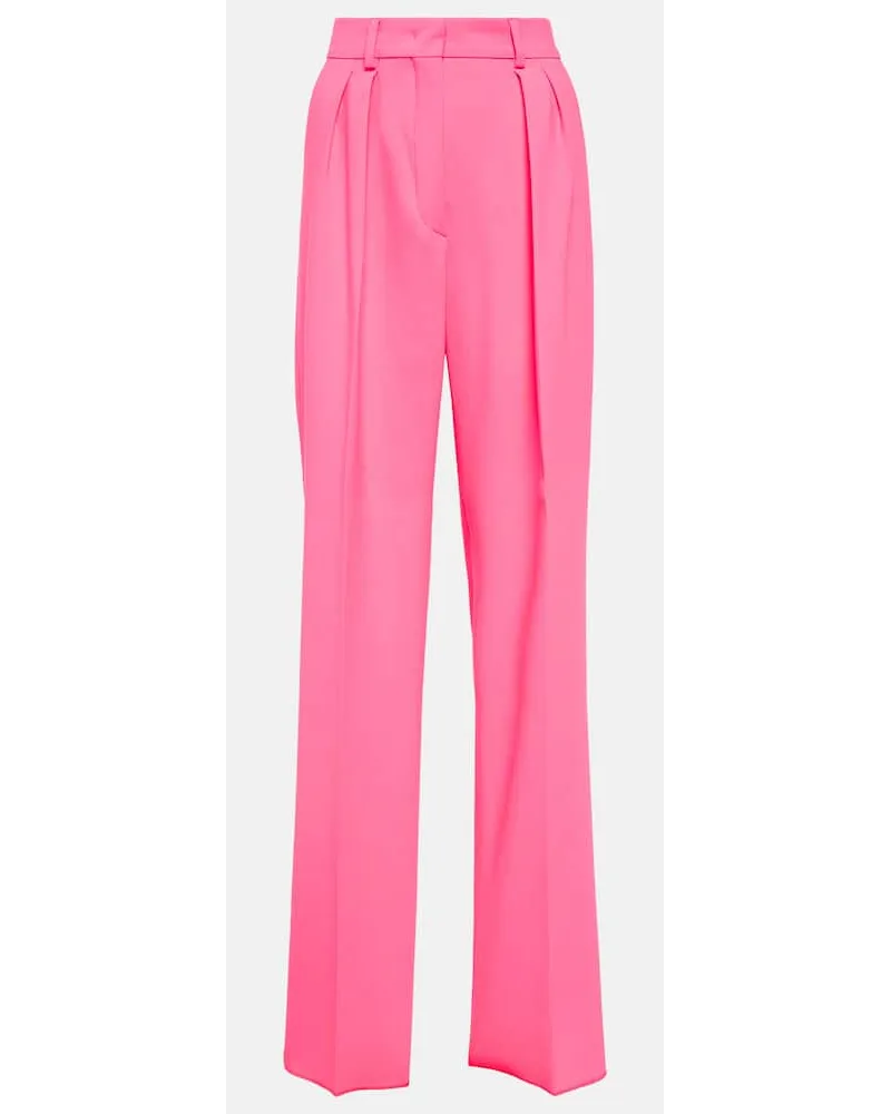 SPORTMAX Weite High-Rise-Hose Tibet aus einem Wollgemisch Pink