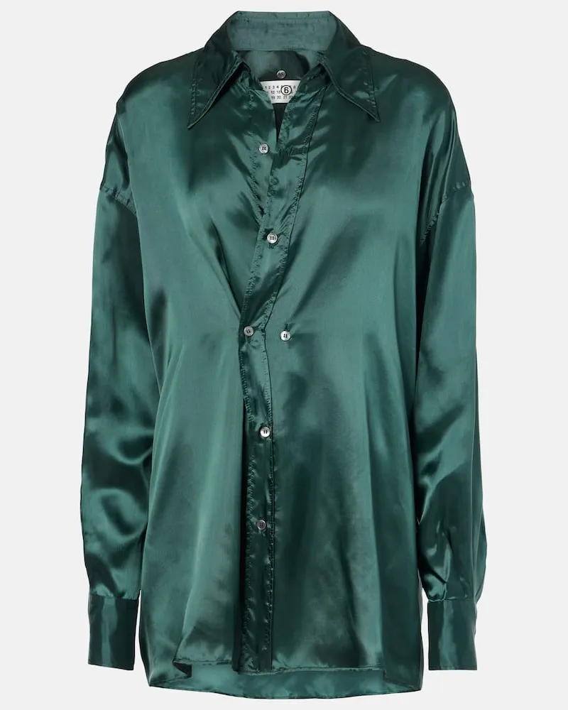 Maison Margiela Hemd aus Satin Grün