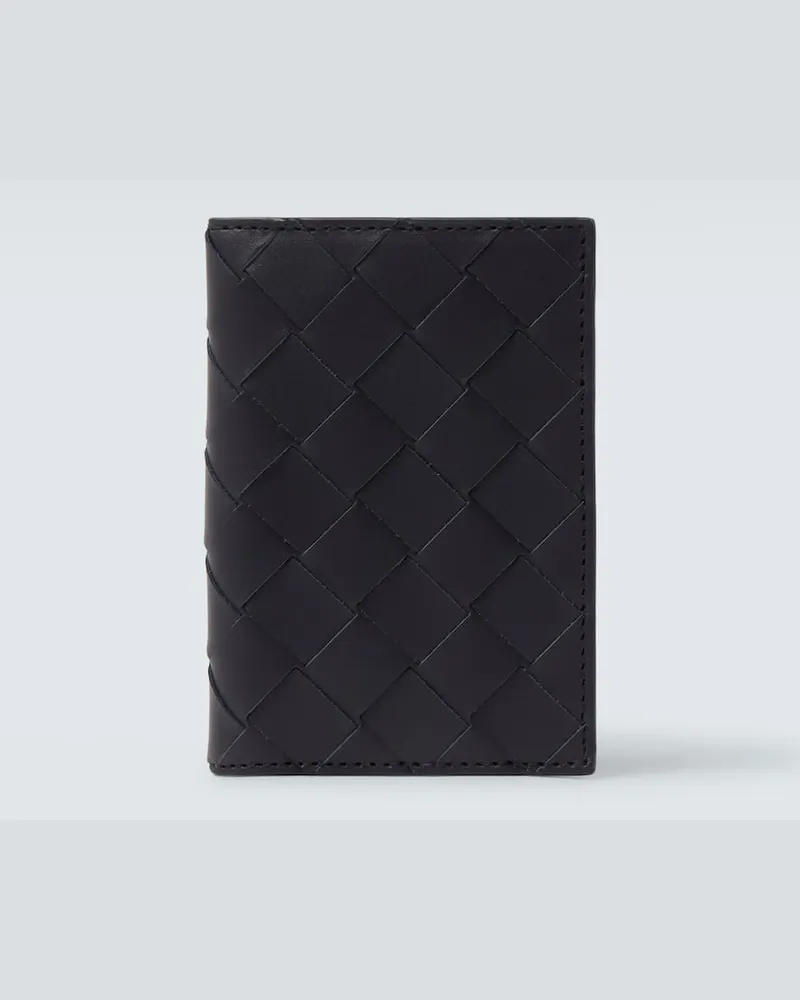 Bottega Veneta Kartenetui Intrecciato aus Leder Schwarz