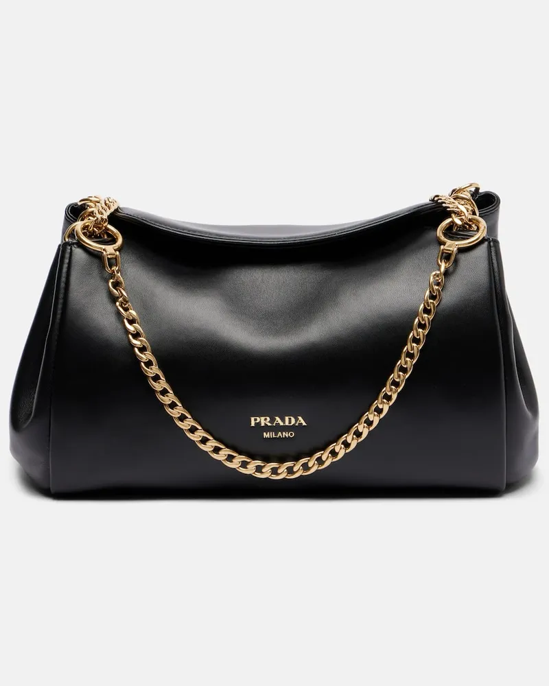 Prada Schultertasche Tumulte aus Leder Schwarz