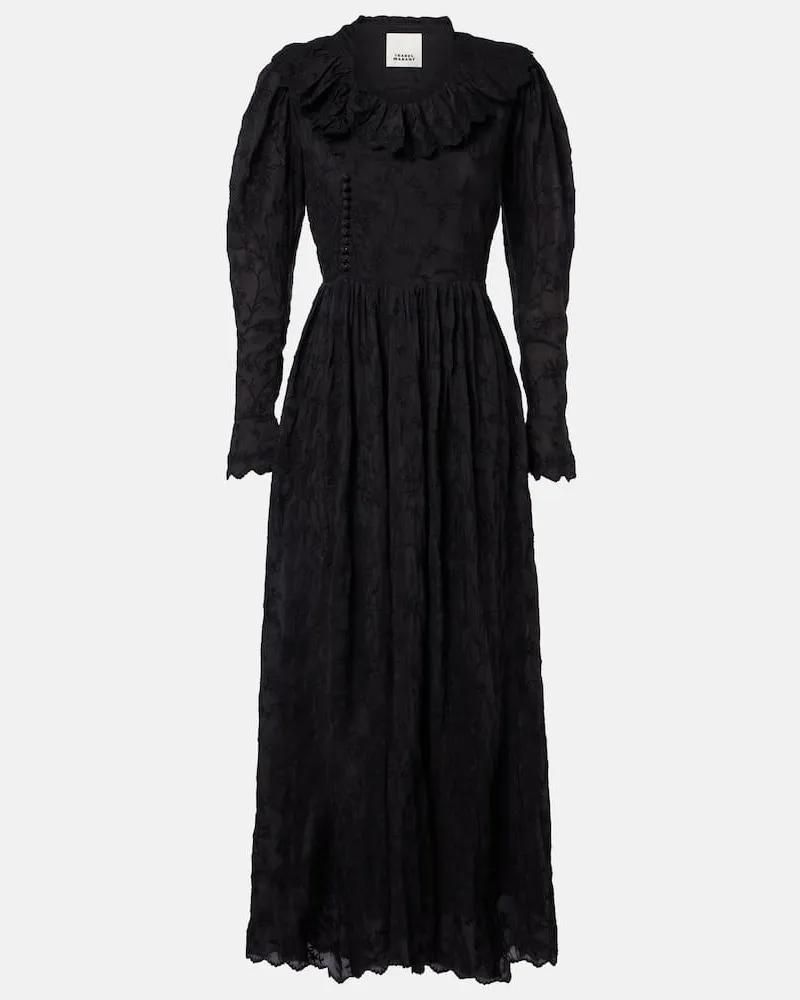 Isabel Marant Maxikleid Zoen aus Baumwolle und Seide Schwarz